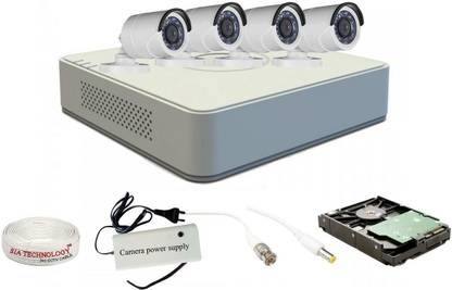 Sia Technology Hikvision 2mp 8 Ch Hd Dvr 4 Bullet Hd Camera Combo Kit Include All Require Accessories For 4 Camera Installation Security Camera Price In India Buy Sia Technology