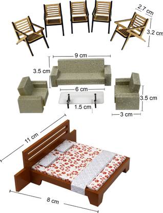 R D MODELS BED KING SIZE + CHAIR + SOFA SET (SCALE 1:25) Model Building Kit