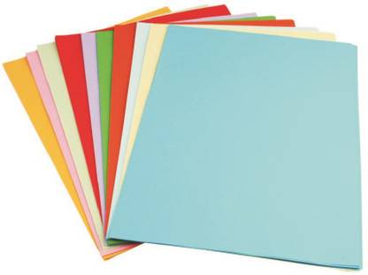 NOZOMI Craft Paper Board (100 sheets - Multi Colours) UnRuled A4 2 gsm Coloured Paper