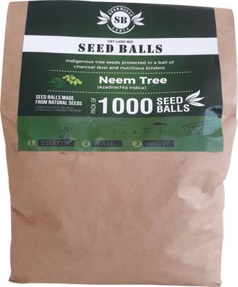 Bokashi bran Seed Balls Just Throw & Grow (Neem Seed Balls) Tree Seed Balls Pack 1000 Balls Seed