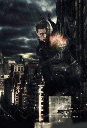 Spider Man Far From Home Poster for Room & Office (13 Inch X 19 Inch, Rolled) Multi Color Paper Print