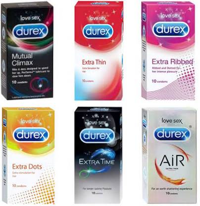 DUREX CODOMS MIX COMBO PACK OF 6X10 Condom