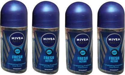 NIVEA FRESH ACTIVE (PACK OF 4) Deodorant Roll-on  -  For Men