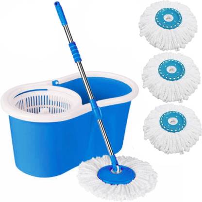 V-MOP Classic Magic Dry Bucket Mop With 4 Refill Mop Set