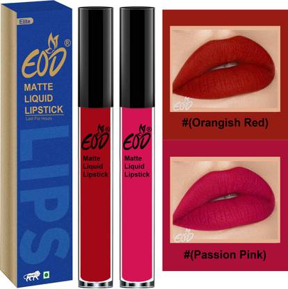 EOD Soft Matte Kiss Proof Vegan Made in India Liquid Lipstick Long Wearing Set of 2 Lip Gloss Set no 11
