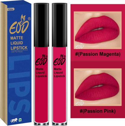 EOD Soft Matte Kiss Proof Vegan Made in India Liquid Lipstick Long Wearing Set of 2 Lip Gloss Set no 45