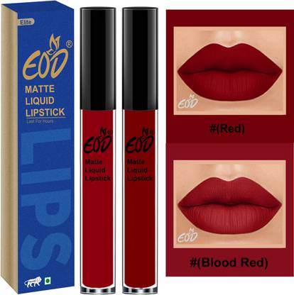 EOD Elite Collection Long Lasting Waterproof 100% Vegan Made in India Matte Liquid Lipstick Combo of 2 Lip Gloss Set no 121