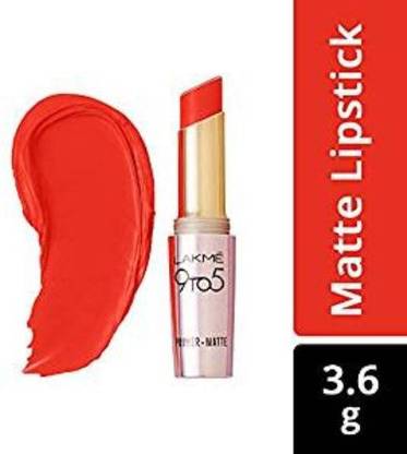 Lakmé 9 to 5 Primer with Matte Lip Color, MR10 Red Rebel, 3.6g