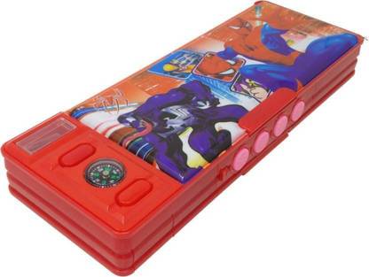 saburi Spiderman 4 Digit Password Lock, With sharpener Art Plastic Pencil Box