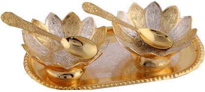 Raj Laxmi Tray, Spoon, Bowl Serving Set