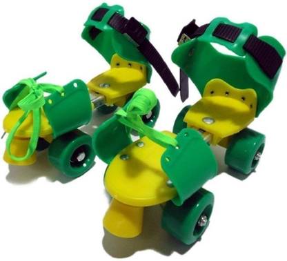 Luxula Colorful Skate For Kids with Front Brakes Quad Roller Skates - Size 4 to 12 UK