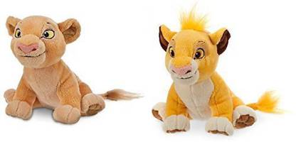 Disney Store Simba Plush and Nala Plush The Lion King - Mini Bean Bag - 7''  - 2.9 inch