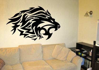 SUDARSHAN DESIGNS 93 cm Lion Roars Wall Decal Self Adhesive Sticker