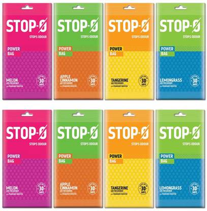 Lia Tangerine, Lemon Grass, Melon Gel stop o power bag aer pocket air/car freshner 10gm each(pack of 8)