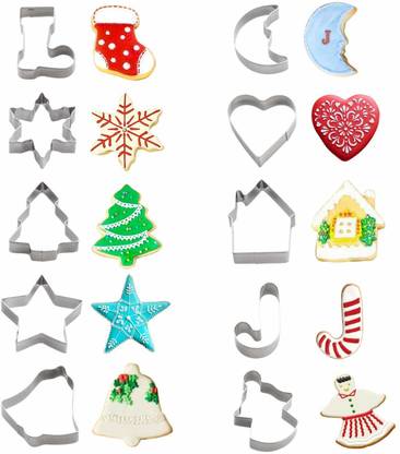 CrazyBuy Christmas Cookie Cutters Set of 10 (Include: Gingerbread Man, Gingerbread House Cookie Cutter