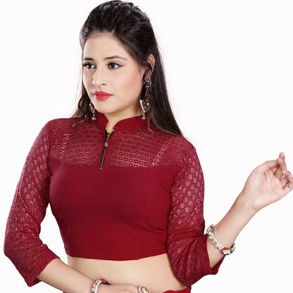 Women Band collar 3/4 Sleeve Blouse