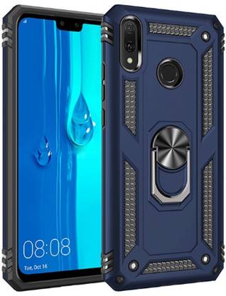 BlackBug Back Cover for Huawei Y9 2019 | Dual Layer Hybrid Armor Defender Case with Finger Ring Holder