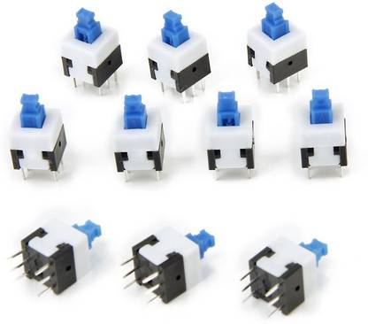 Cam cart 6-pin Self-locking Button Switch Button Mini Push Button 25V 1.5A (10 Pcs) Educational Electronic Hobby Kit