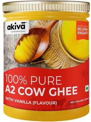 Akiva Superfoods 100% Pure Desi A2 Cow Ghee from Bilona Method (Vanilla) 500 ml Plastic Bottle
