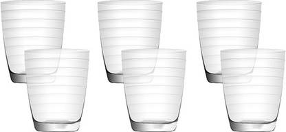 Incrizma (Pack of 6) Union Glass Tumbler Set of 6 Pcs, 350 ml Glass Set Whisky Glass