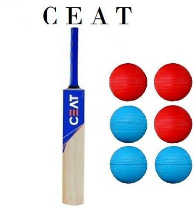 CEAT CT-100 SRS NEW TANNIS POPULER WILLOW CRICKET BAT KIT COMBO (BAT+6 JUMPER BALL) Cricket Kit