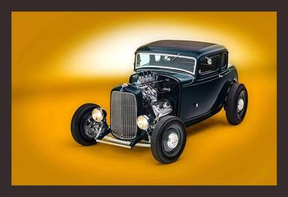 Mad Masters Ford Coupe 1 Piece Wooden Framed Painting |Wall Art | Home DÃ©cor | Painting Art | Unique Design | Attractive Frames(Mad R1 2733) Oil 12 inch x 18 inch Painting