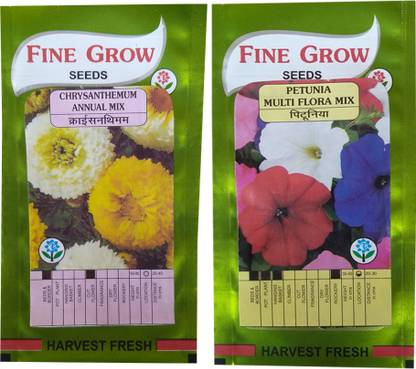 FINEGROW CHRYSANTHEMUM Annual mix and PETUNIA Multi flora mix Seed