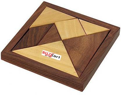 BuzyKart Handmade Wooden 7-Piece Jigsaw Puzzle - Puzzle Game