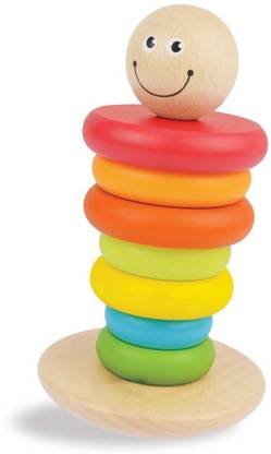 ORAPPLE Rainbow Rocking Stacker - Wooden Stacking Rings Toys for Baby/Kids Learning
