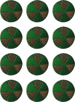 Tripti Products embroidered green buttons for kurti/dress , green color, 30 size Fabric, Metal Buttons
