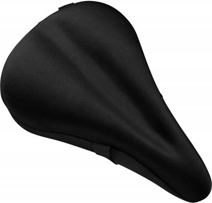 AlexVyan Certified Black Soft Gel Silicone Cushion Saddle Pad Bicycle Seat Cover Free Size Bicycle Seat Cover Free Size
