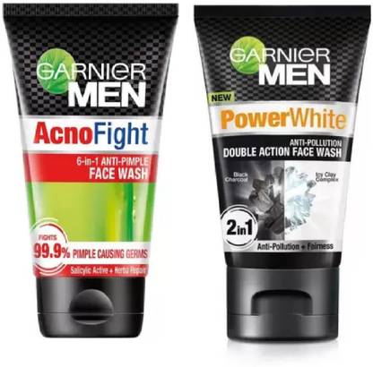 गार्नियर मेन मेन एक्नो फाइट एंटी-पिम्पल एंड पॉवर व्हाइट एंटी पल्यूशन  फेस वॉश