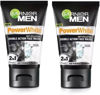 Garnier Men Men Power White Anti-Pollution Double Action  2 in 1 (Combo) 100gX2 Face Wash