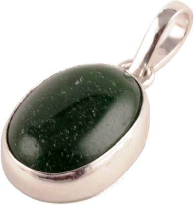 numeroastro Natural & Original Green Jade GemStone Pendant In White Metal With Lab Certificate (7-7.5 Ct Approx) (1 Pc) Jade Stone Pendant