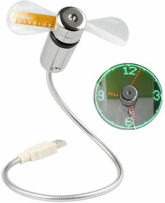 JAZLOG Clock Fan with Real Time Display Function,USB Clock Fans Pack of 1 Clock Fan with Real Time Display Function,USB Clock Fans Pack of 1 USB Fan