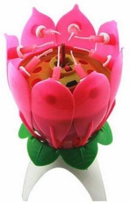 ExaltedCollection Lotus Sparkle Musical Magical Flower Birthday Candle