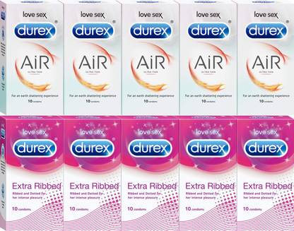 DUREX Extra Ribbed, Air Ultra Thin (100 Pieces) Condom