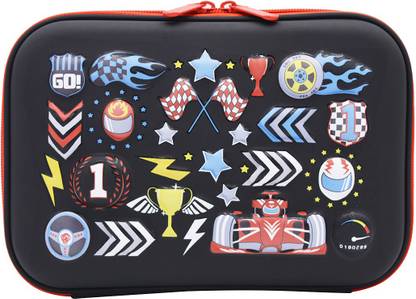 Quickk Designer Multipurpose (Stationery Pouch) Pencil Box , 4D Formula Car Print Art EVA Pencil Box