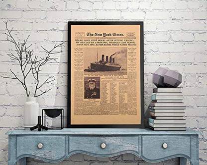 The New York Times Historic 16 April 1912"Titanic Sinking" News Poster Paper Print