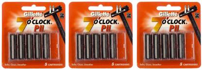 Gillette (7) O Clock Pll Cartridges 15 Pcs.