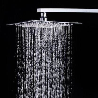 Wisdom Premium 6"x"6 Heavy SS Ultra Slim Rain Shower Head with 12inch Square Arm Shower Head