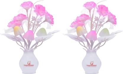 InspireCloud auto ON/Off Sensor Mushroom Shape LED Night lamp with Multicolor Light Illuminated and Flowers - Pack of 2 Night Lamp