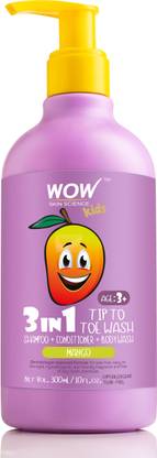 वो स्कीन साइंस बच्चे 3 इन 1 हेड टू टो वॉश - मैंगो - 300 mL