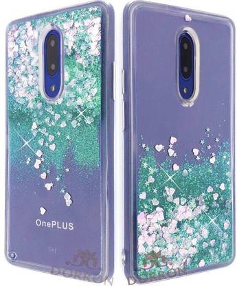 DORRON Back Cover for OnePlus 7 / One Plus 7 / 1+7 Glitter Bling Stylish Liquid Love Heart Waterfall Case For Girls