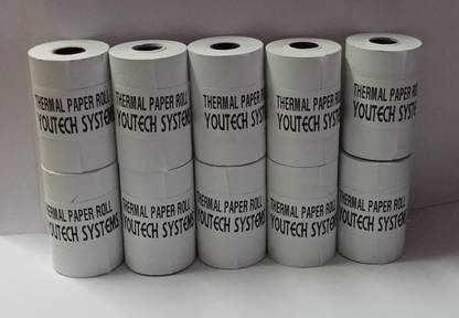 youtech Thermal Paper Roll Size 79X50 Meter Used For Citizen,Epson,Tvs,Tsc,Retsol,Posiflex Printer Pack Of 10 Roll Thermal Cash Register Paper