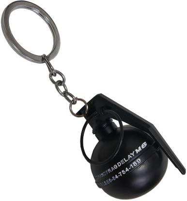 De-Ultimate Pubg Players Unknown Battle Grounds Premium Metal Hand Granet Blak color Key Chain
