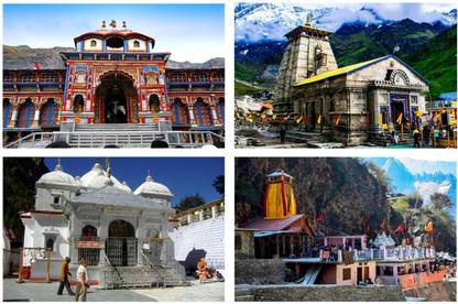 Char dham Paper Art Wall Poster Without Frame (12x18 Inch) Paper Print