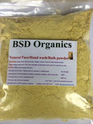 BSD Organics Organics Natural Herbal Face Wash/Bath Powder, 400 g