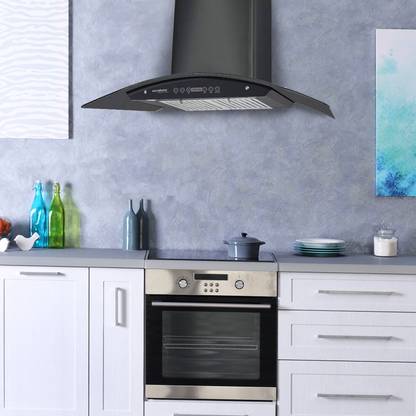 Eurodomo HOOD CLASSY HC TC BK 90 Auto Clean Wall Mounted BK GLASS+BLACK POWDER COATING 1200 CMH Chimney
