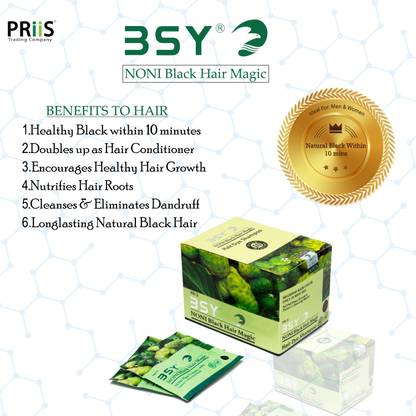 BSY Noni Black Hair Magic ( 24 Sachet ) , Black